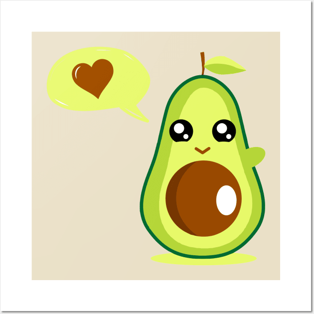 Kawaii avocado Wall Art by noreu